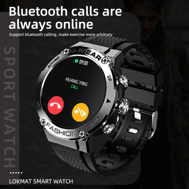 BorderLOKMAT-reloj deportivo ATTACK 5, pantalla completa, llamadas, Fitness, monitoreo del ritmo cardíaco