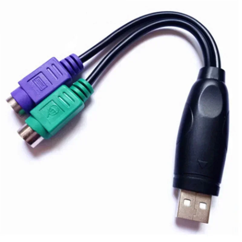 1pcs Hot Sale USB Male to 6Pin 6 Pin PS2 for PS/2 Female Extension Cable Y Splitter Adapter Connector for Keyboard Mouse Scanner