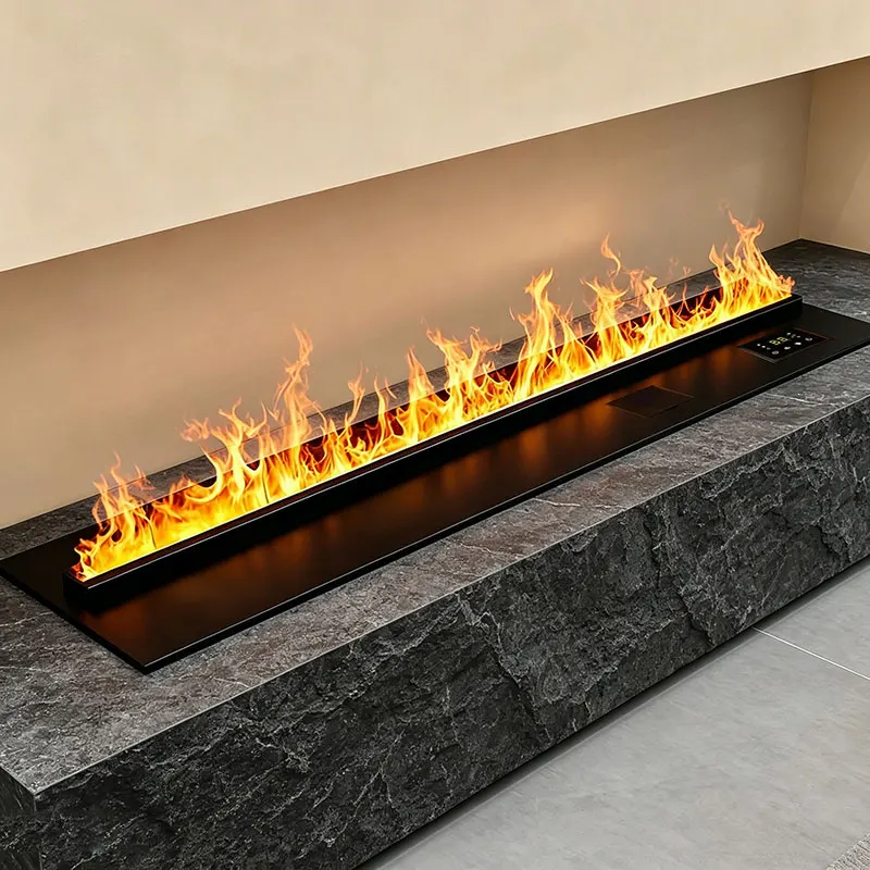 

3D Electric Water Vapor Fireplace Mist Flame Effect Smokeless Indoor Insert with Built-in TV Stand Humidifier Custom Decor