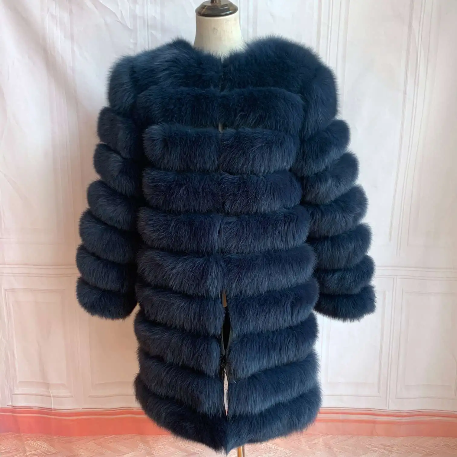 NEW 4in1 Real Fox Fur Long Coat Winter Coat for Women Jackets Vest Winter Outerwear Women Fox Fur Coat High Quality Fur Clothes