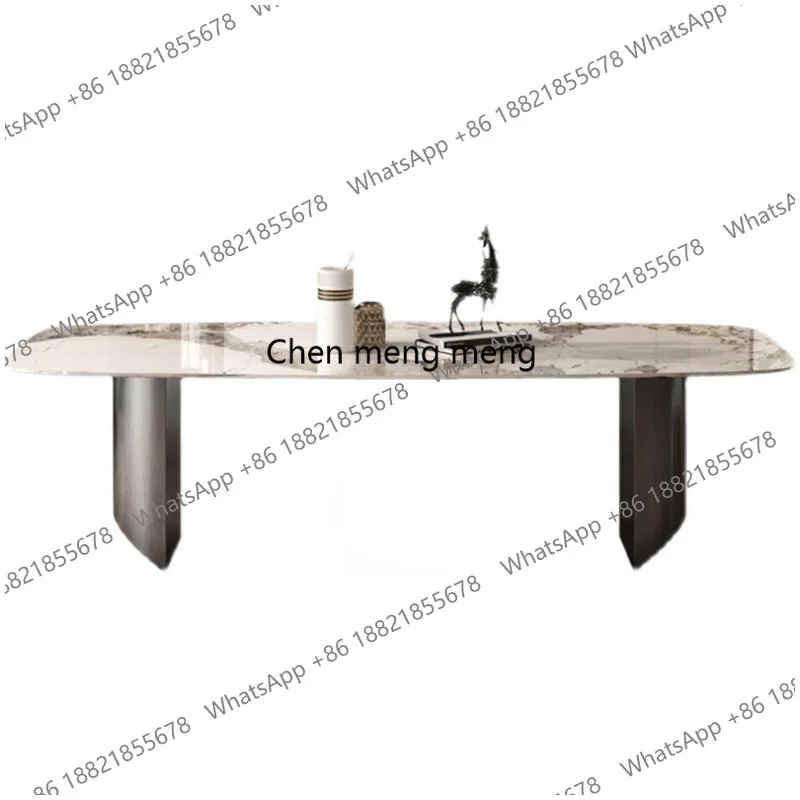 

Slate Dining Table Italian Style Light Luxury Rectangular Modern Large and Small Apartment 6-Person Dining Table