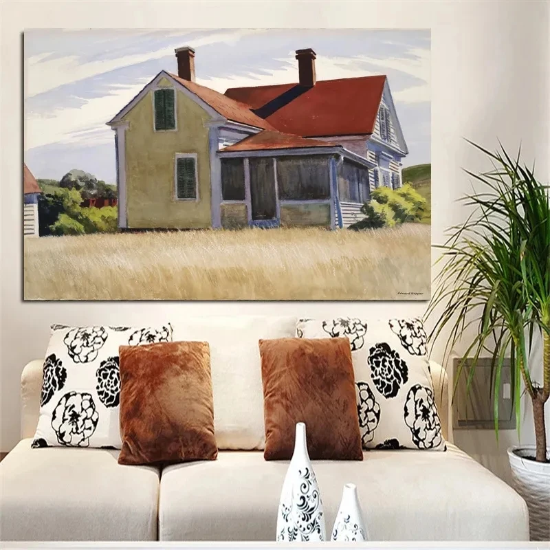 Edward Hopper Classic Exhibition Artwork Morning Sun/Sunlight in a Cafeteria Poster Canvas Painting Wall Art Pictures Home Decor