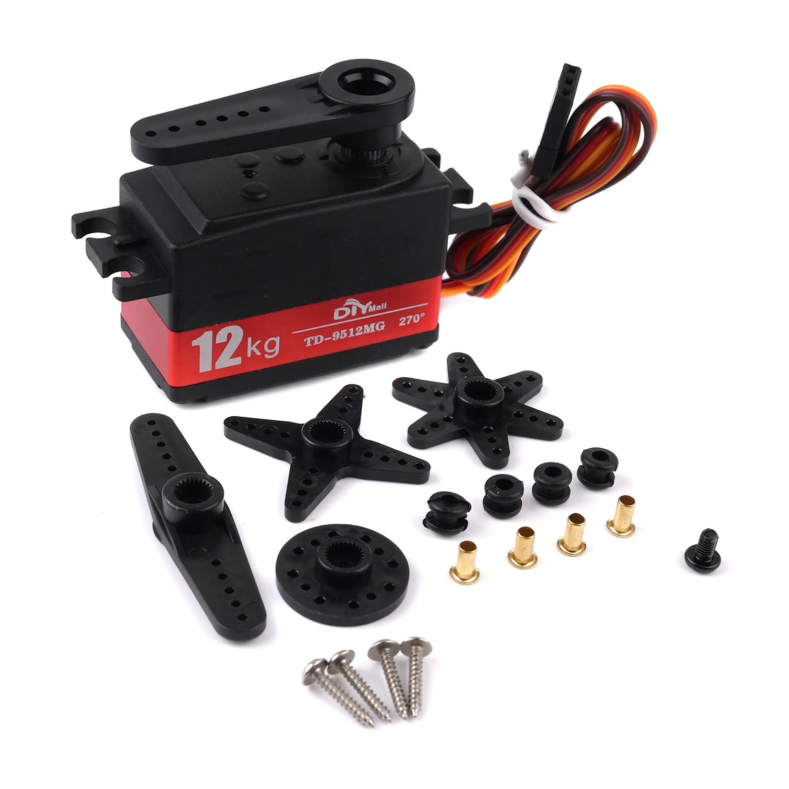 

Цифровой сервопривод с коротким корпусом TD-9512MG, 12 кг, щеточный двигатель, регулируемый угол 180/270 градусов, детали для самостоятельного изготовления для радиоуправляемого робота/модели автомобилей