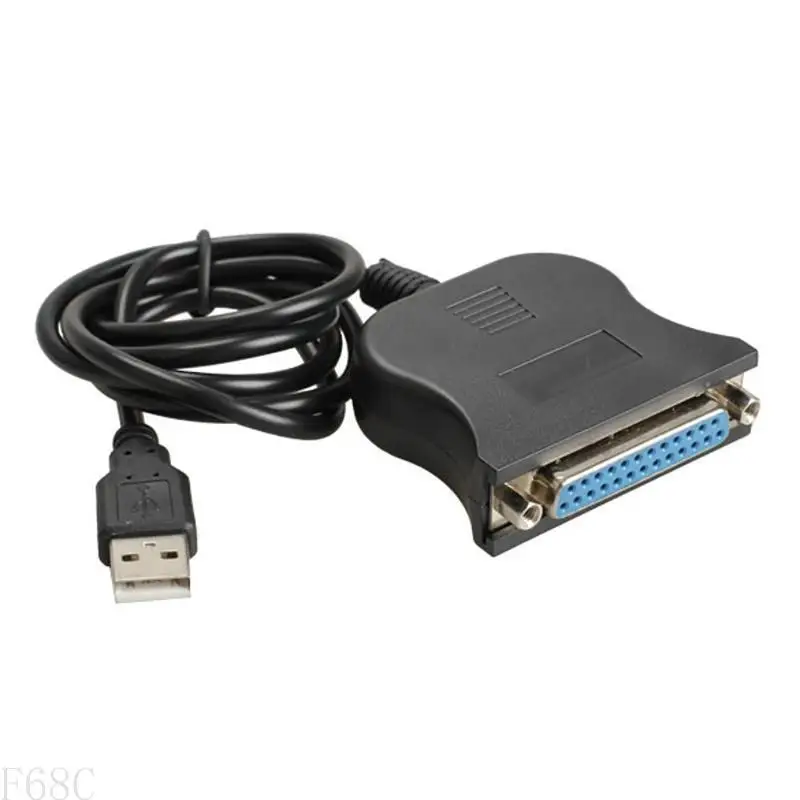 F68C USB DB25 25 핀 수컷에서 여성 프린터 평행 포트 IEEE 1284 LPT 어댑터 변환기 케이블 코드 병렬 포트 변환기
