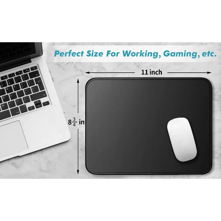 أسود 11 × 8.7 بوصة. الكمبيوتر الأساسي للمكتب مع حواف مخيطة وقاعدة مطاطية غير قابلة للانزلاق. لوحة ماوس PremiumTeured للكمبيوتر المحمول Com #2