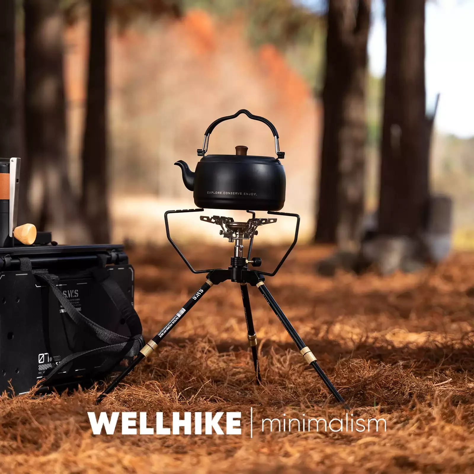 WELLHIKE Outdoor Camping Gastank and Stoves Bracket Portable Detachable Furnace Rack Height Adjustable Aluminum Alloy Stoves