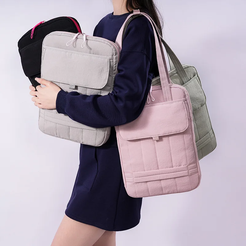 Large Capacity Laptop Bag13.3 14 15 Inch Shoulder Bag Trendy Fashion Tote Bag Ladies Business Briefcases Nylon Handbag Satchels