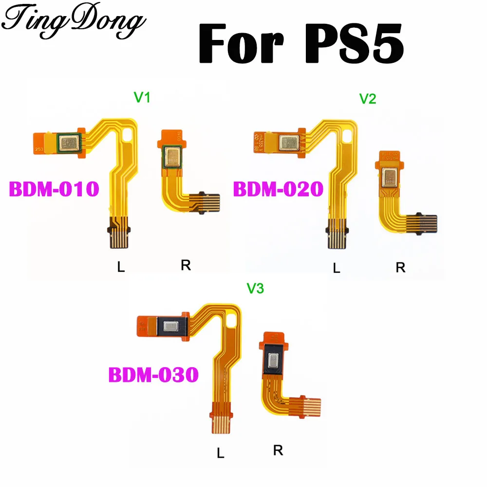 1-5PCS Left Right Microphone Flex Cable For PS5 V1 V2 V3 Controller BDM-010 BDM 020 BDM 030 Mic No Sound  Speaker Crackle Repair