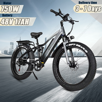 CMACEWHEEL TP26 Electric Bike 750W Powerful Motor 48V17AH Battery Hydraulic brake Electric Bicycle 26in Fat Tire Off-Road E-Bike