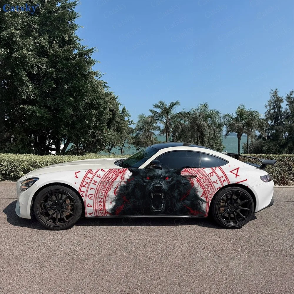 2-autocollants-de-voiture-en-pvc-autocollants-motif-loup-noir-entoure-de-runes-rouges-impermeables-et-resistants-aux-rayures-accessoire-de-voiture-cadeau