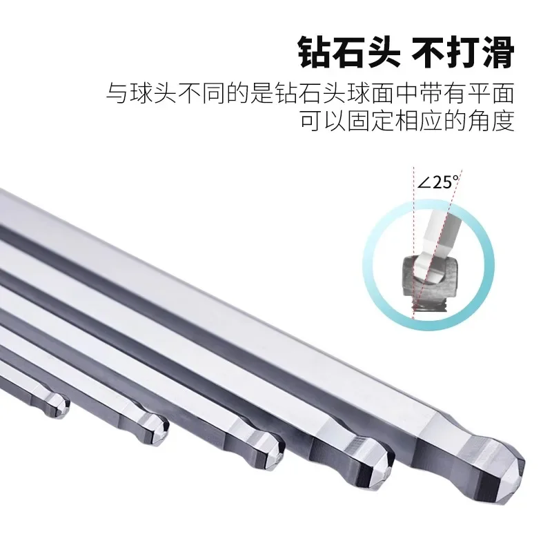 EIGHT hex wrench set from Japan, long ball head flat head hex key TLS-6/7/8/9