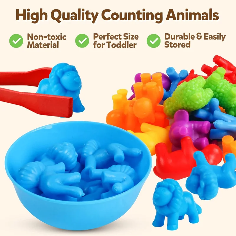 New Rainbow Counting Animal Traffic Car Early Education Toy Animal Cognition Montessori Math Teaching Assisted Kindergarten Game