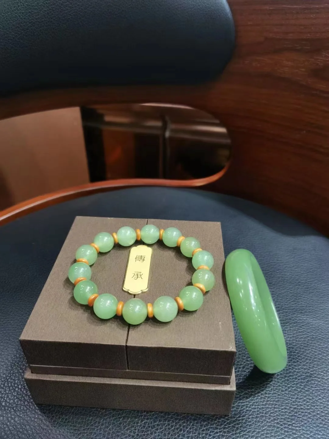 Newest Certified Natural Dongling Jade Fine Bead Bracelet Hand String Jewellery Real-Jades Stone Bangles Handring Jewelry