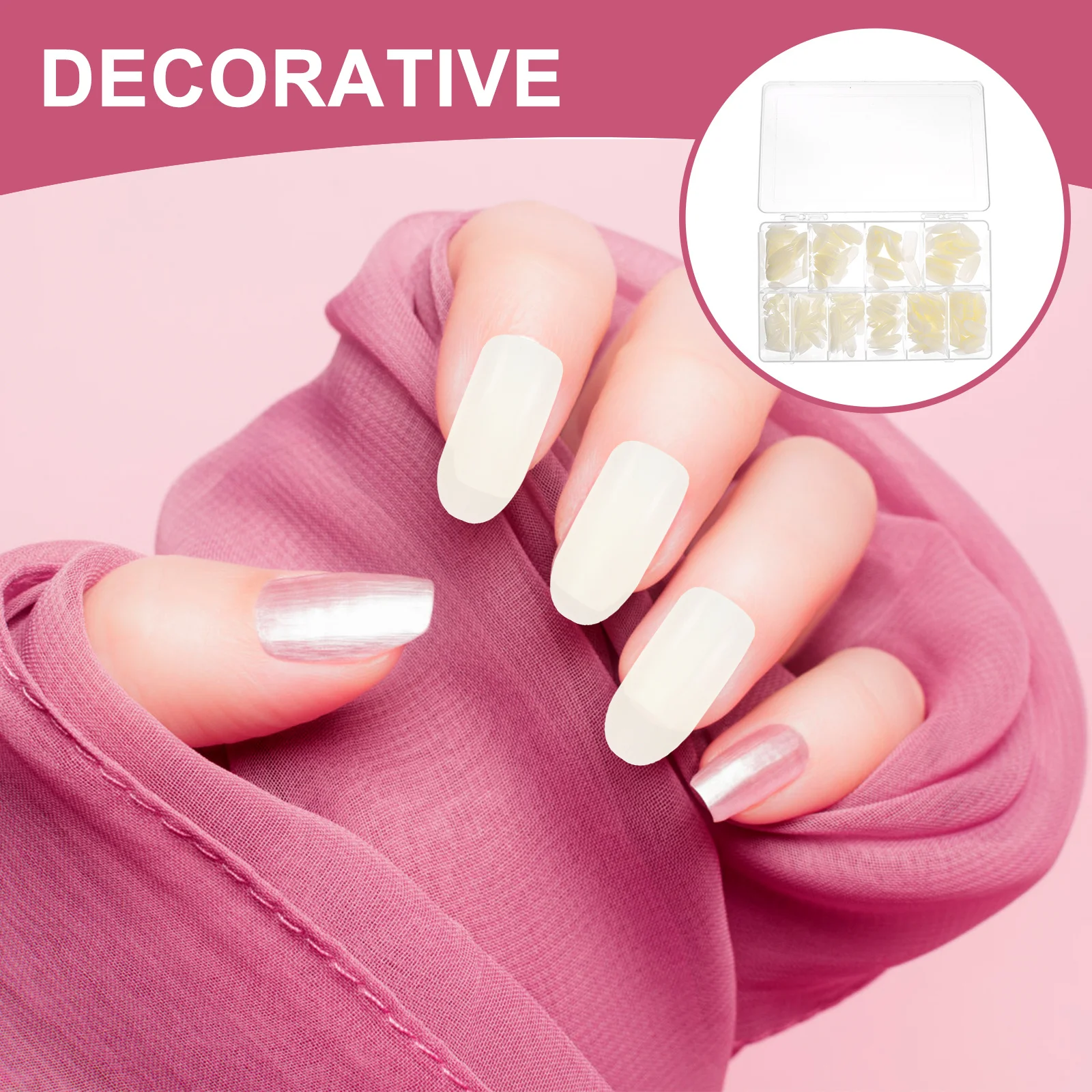 

Oval Nail Stickers Artificial Fingernails False Tips Decorative Easy Safe Fashion Unique Nail Art Wedding Prom DIY Salon Gift