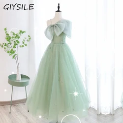 GIYSILE Evening Green Bow Halter Gown Temperament Birthday Adult Dress Wedding Shooting Party Dresses Women Evening Formal Dress