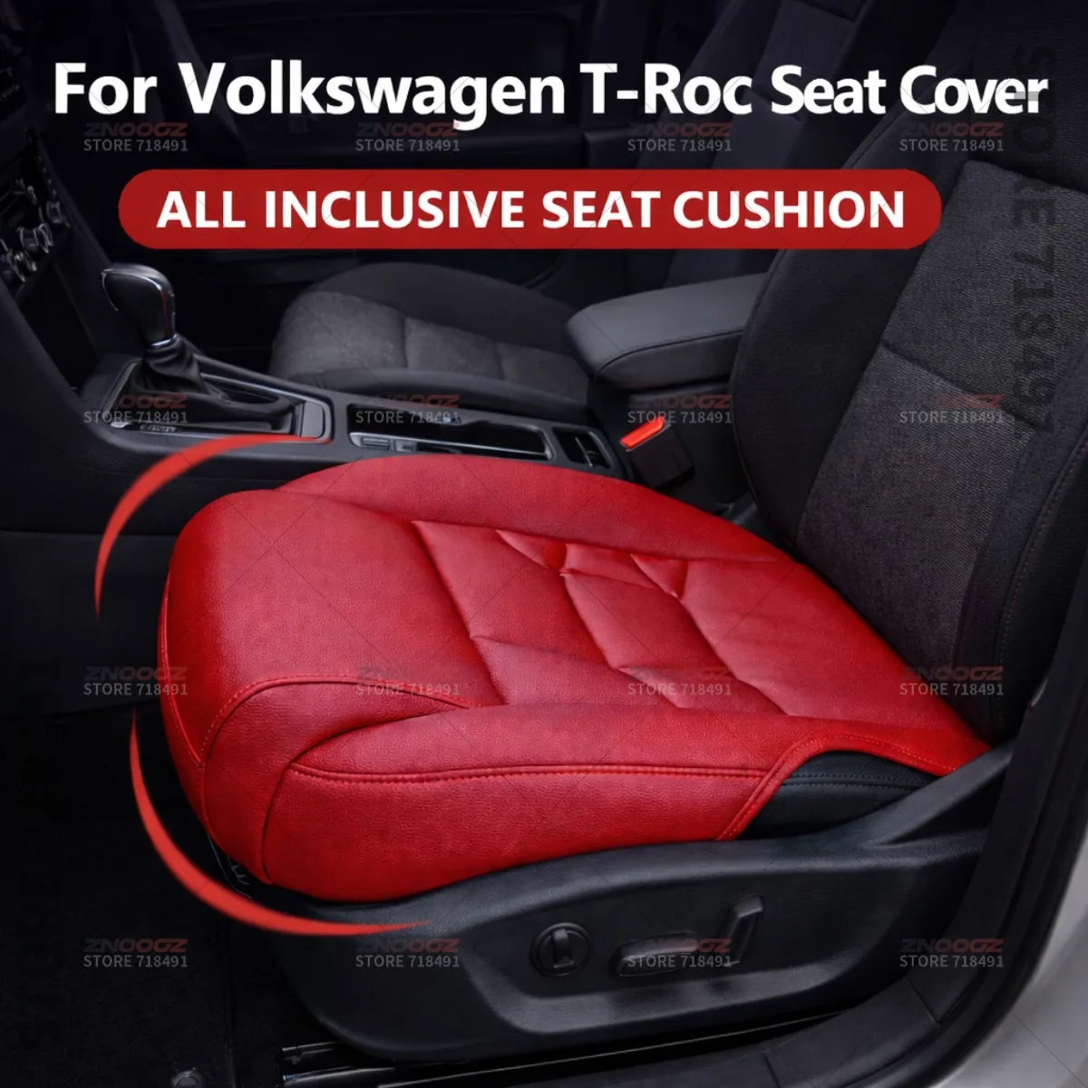 For Volkswagen T-Roc Car Seat Leg Support Extension Seat Cover Memory Foam Extender Cushion Interior Accessories