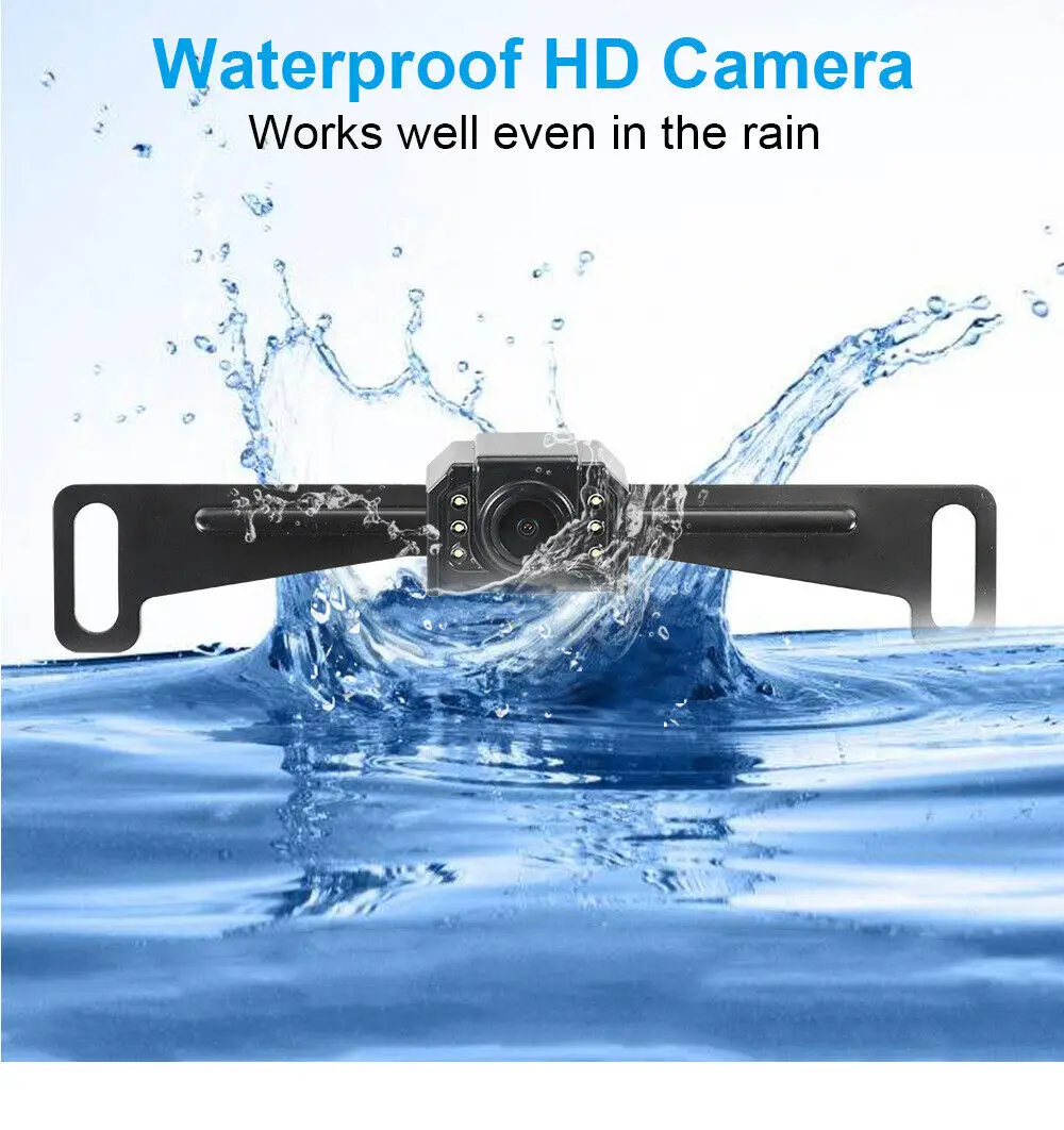 iPoster Wireless IR Night Vision Rear View HD Camera Wifi Waterproof IP69 12V 120 Degree For car License Plate Front