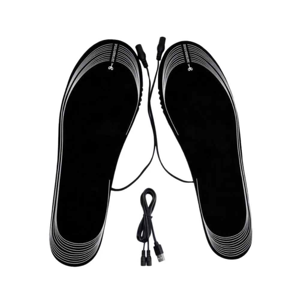 Reusable Unisex USB Heated Shoe Insoles Safe Rapid Heating Electric Foot Warming Pad Soft Size 35-44 Feet Warmer Sock Mat Winter