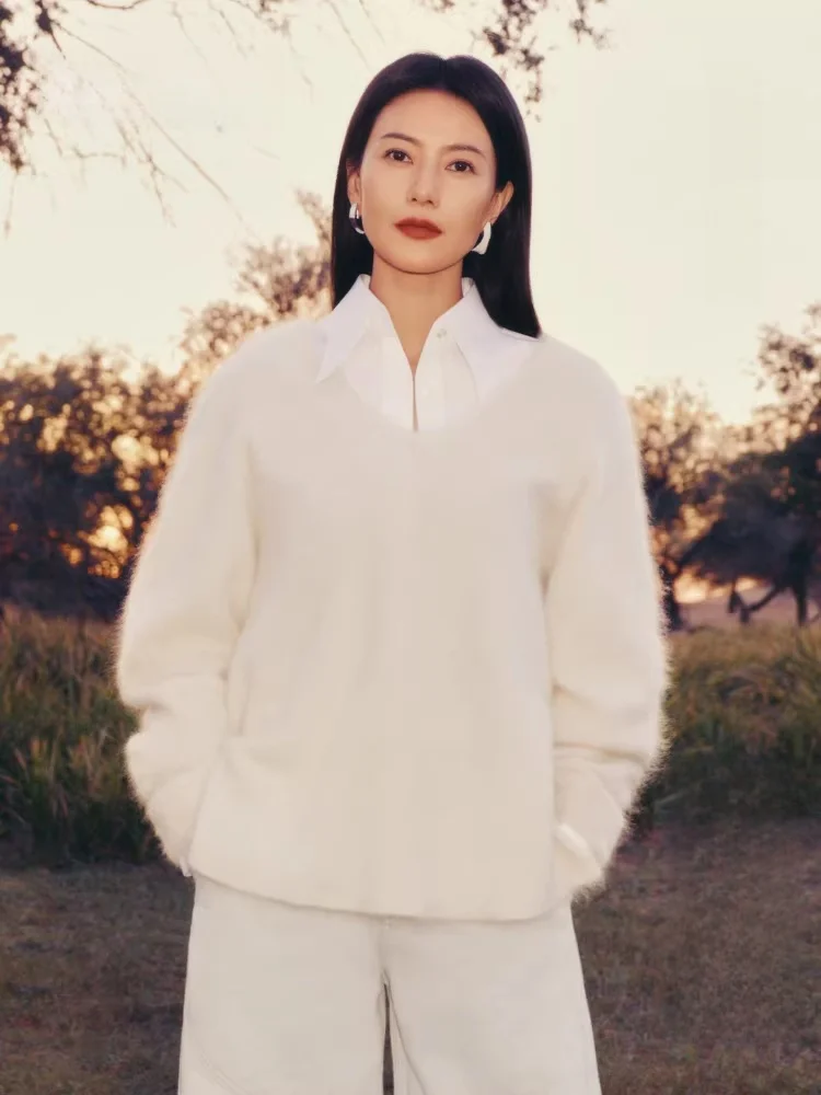 

Winter Elite Wardrobe Series Cotton Elastic Shirt High Yuan Edition Straight Cut Long Sleeve Sharp Collar Pure Color EBD4SHT012