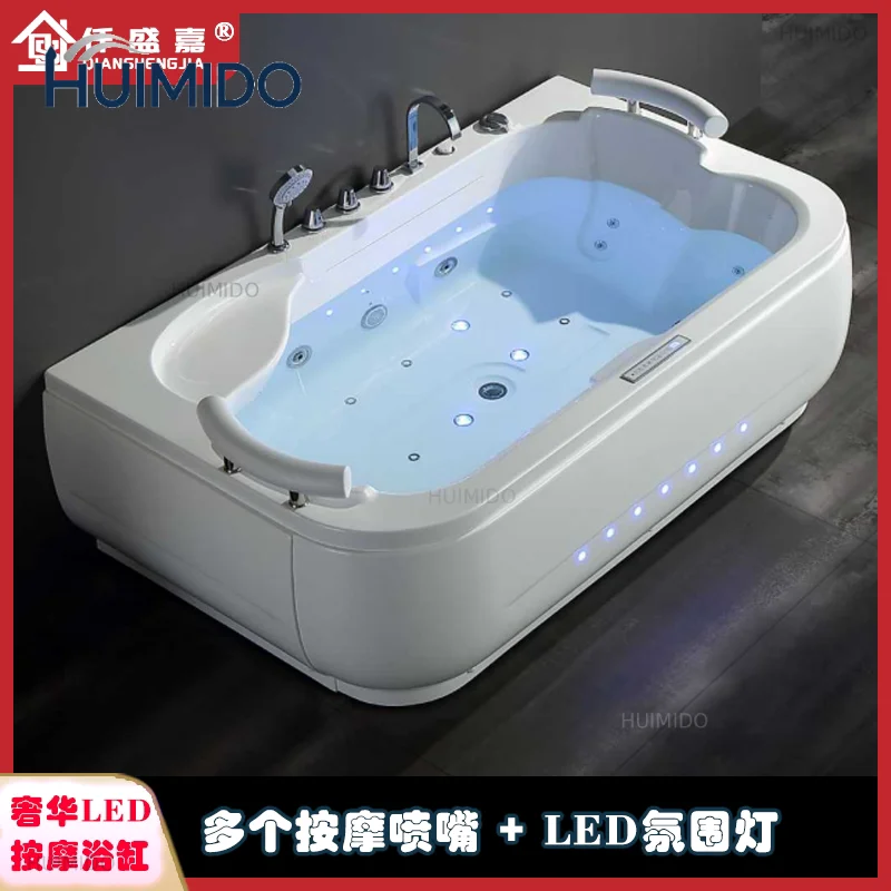 Qianshengjia Home Freestanding Acrylic Couple Surfing Massage Constant Temperature Couple Bathtub