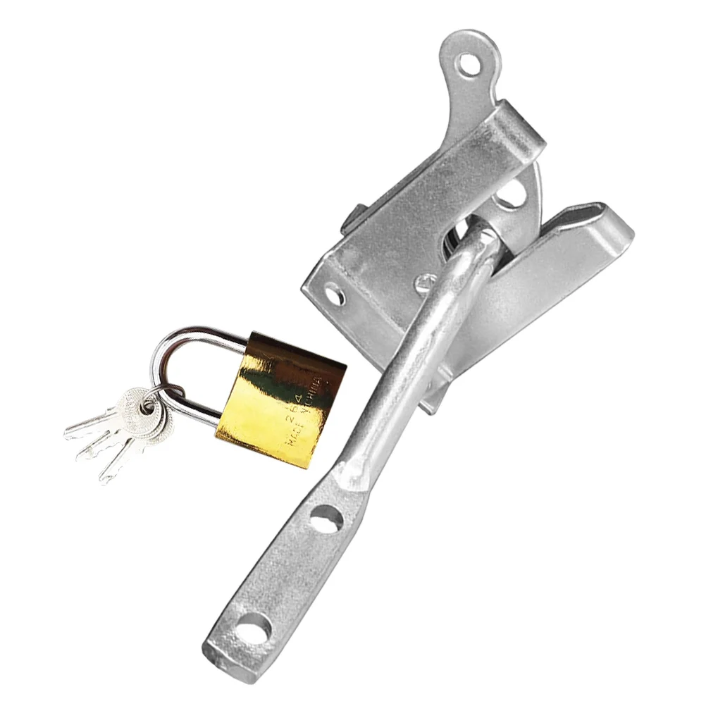 

Automatic Locking Gate Latch Carbon Steel Fence Door Lock Kit Durable Reliable Hardware Farm Pet Enclosure Secure