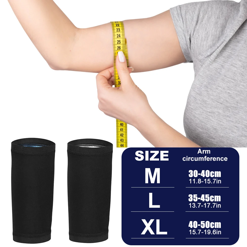 RGGMQQ  Arm Trimmers for Women,Sauna Sweat Arm Bands Workout Compression Sleeves,Fat Reducer Shaper for Arms Slimming & Toning