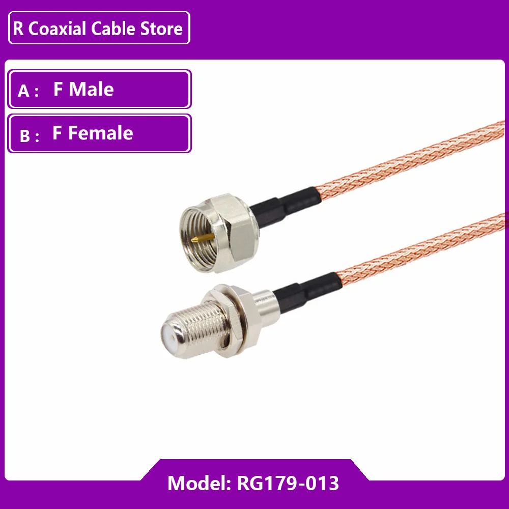 1 шт., кабель RG179, 75 Ом, штекер F-штекер F, штекер F, штекер, радиочастотный коаксиальный зеркальный кабель для ТВ-приставки, DIY перемычка
