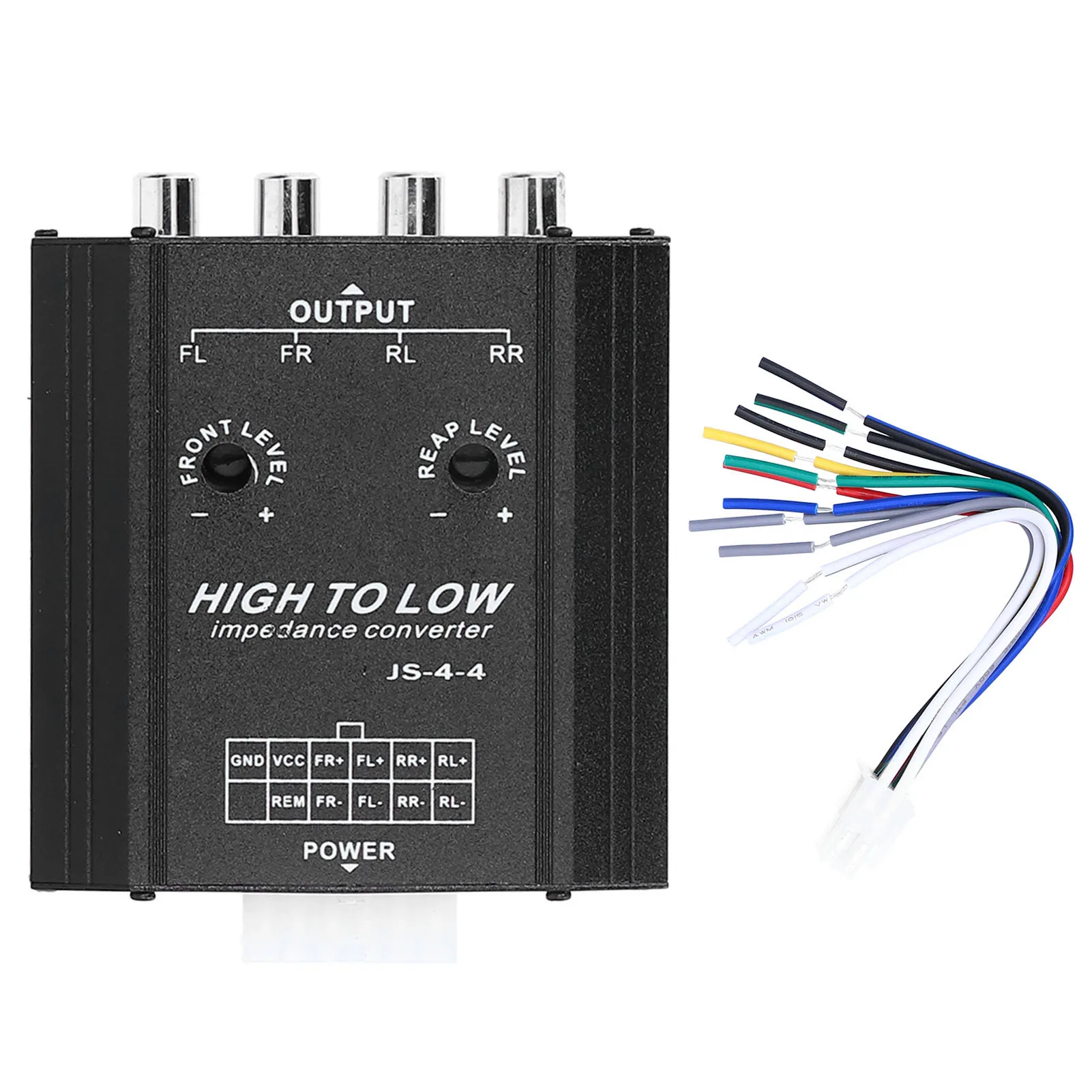 12V 4 Channel Audio Impedance Converter High to Low  Line Car Stereo Radio Speaker Frequency Filter Audio Converter