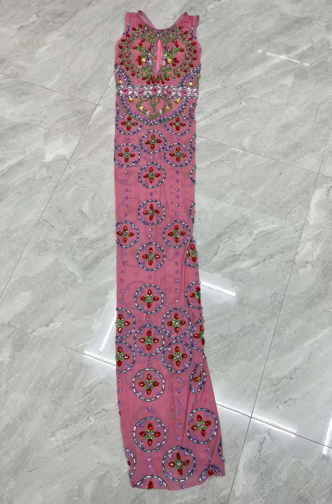 Slimming Barbie Pink Sexy Dress Sparkling Diamond Evening Dress Bar Club Performance Dress Birthday Party Hosting Banquet Dress