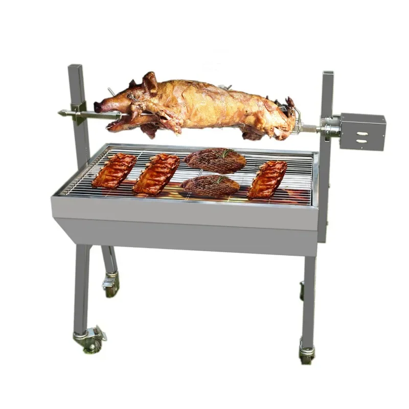 Charcoal Spit Roaster Rotisserie with 50 kg capacity motor Spit Rotisserie Factory