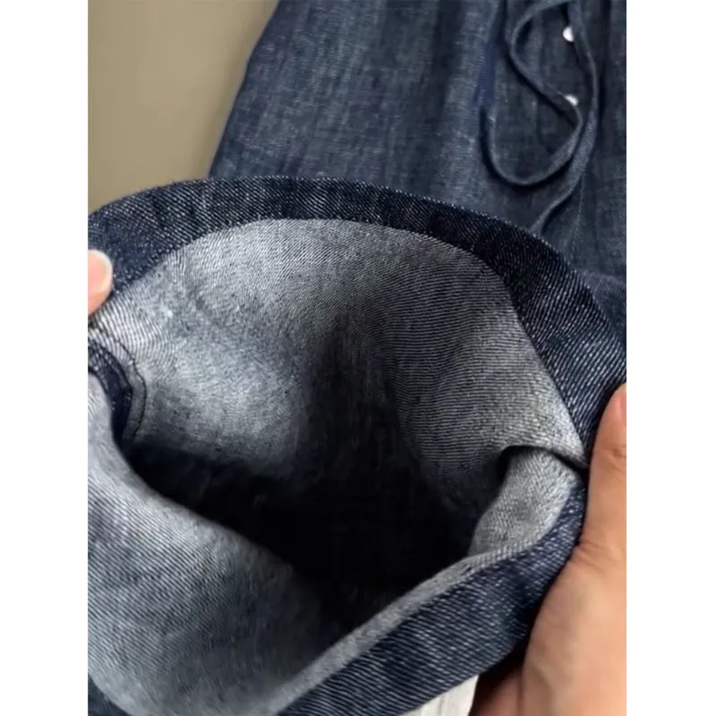 ¡Recomendado! Pantalones de pierna ancha para primavera y verano, pantalones informales holgados de pana con cintura elástica y cintura alta para mujeres de mediana edad
