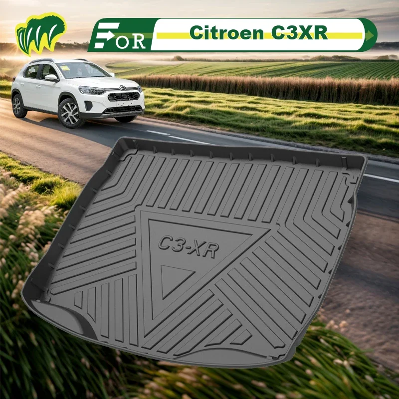 For Citroen C3XR 16 17 18 19 2020 2015-2021 Custom Fit Car Trunk Mat All Season Cargo Mat 3D Shape Laser Measured Trunk Liner