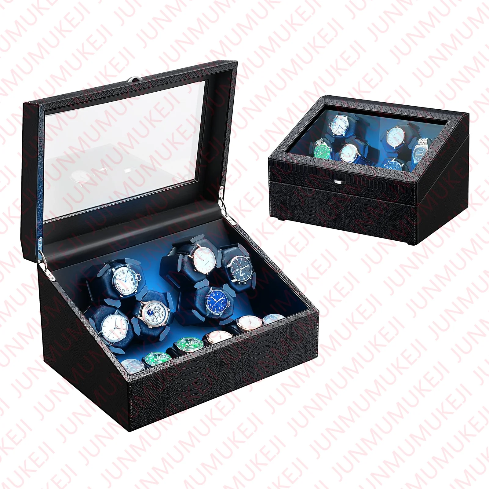 Automatic Watch Winder with 6 Storage Box Double Automatic Watch Box with Jewelry Organizer High quality Japanese Quiet Motor