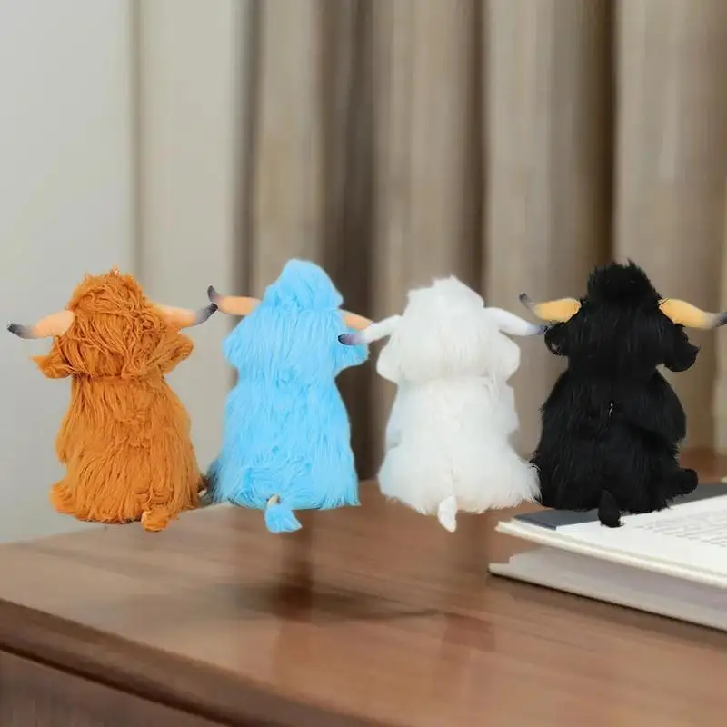 Peluche di mucca delle Highland color crema di un pezzo, bambola Kyloe di peluche da 28 cm, regalo perfetto per bambini