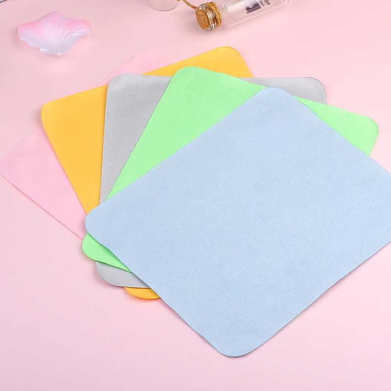 10pcs  Microfiber Cleaning Cloth Eyeglasses Chamois Glasses Cleaner For Lens Phone Screen Cleaning Wipes Customized Logo Size