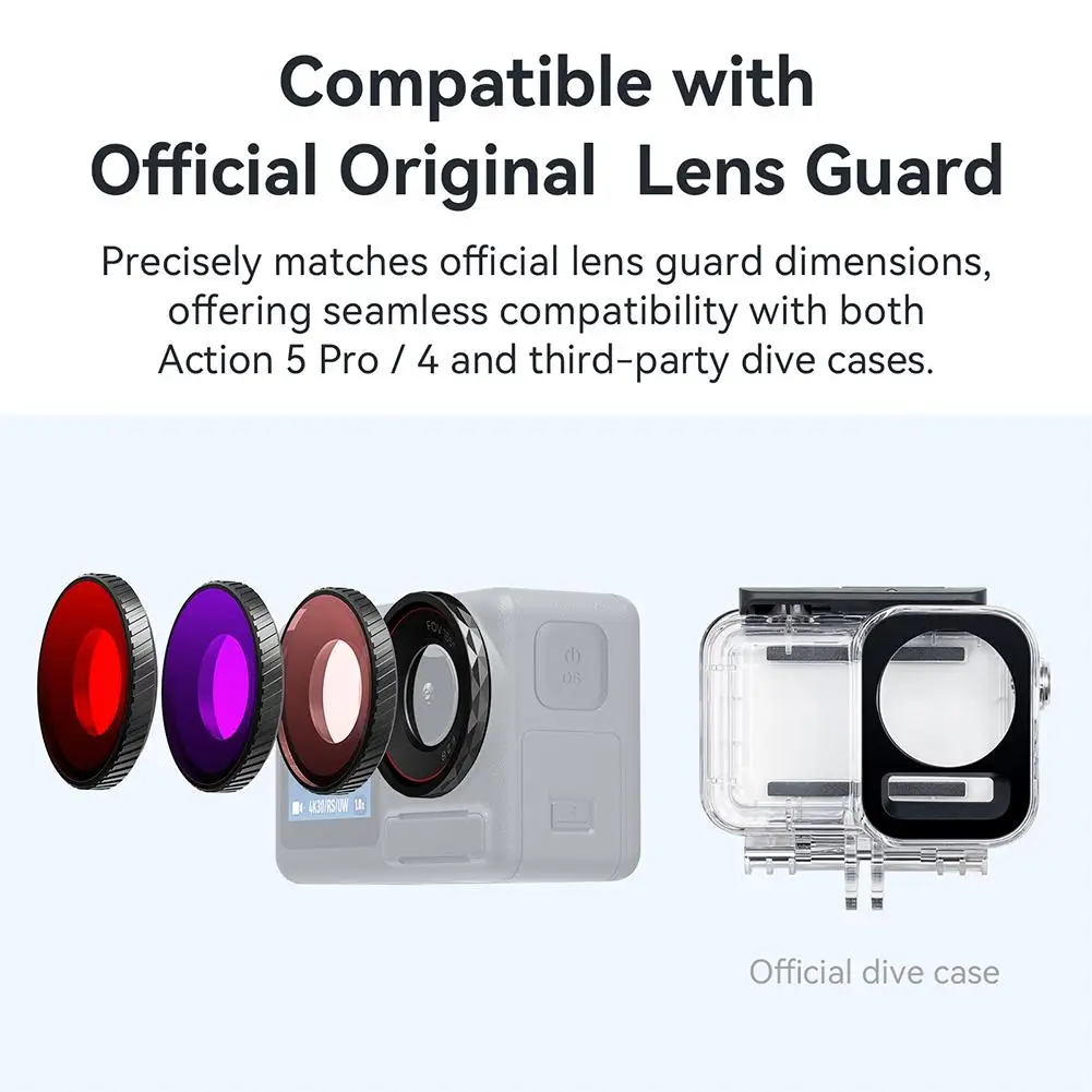 Per Djl Osmo Action 5 Pro/4 Filtro impermeabile Dji Specchio protettivo Fotocamera sportiva Accessori per fotocamere sportive professionali