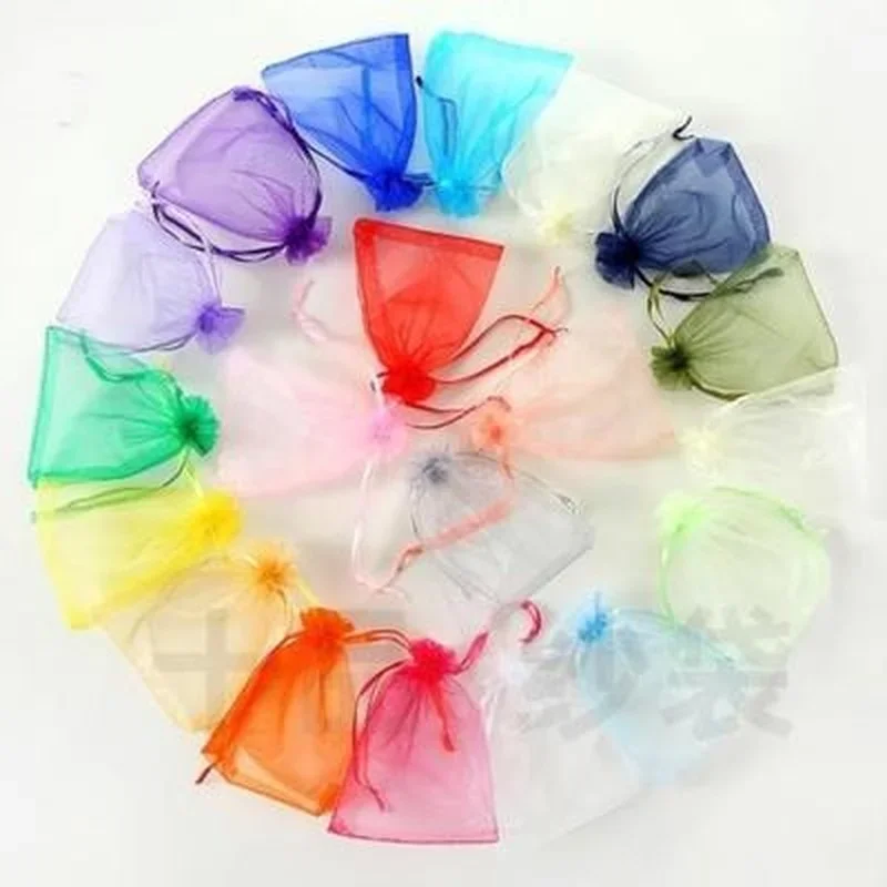 10pcs 7x9-30x40cm Organza Bag Jewelry Packaging Gift Candy Wedding Party Goodie Packing Favors Pouches Drawable Present Pouches