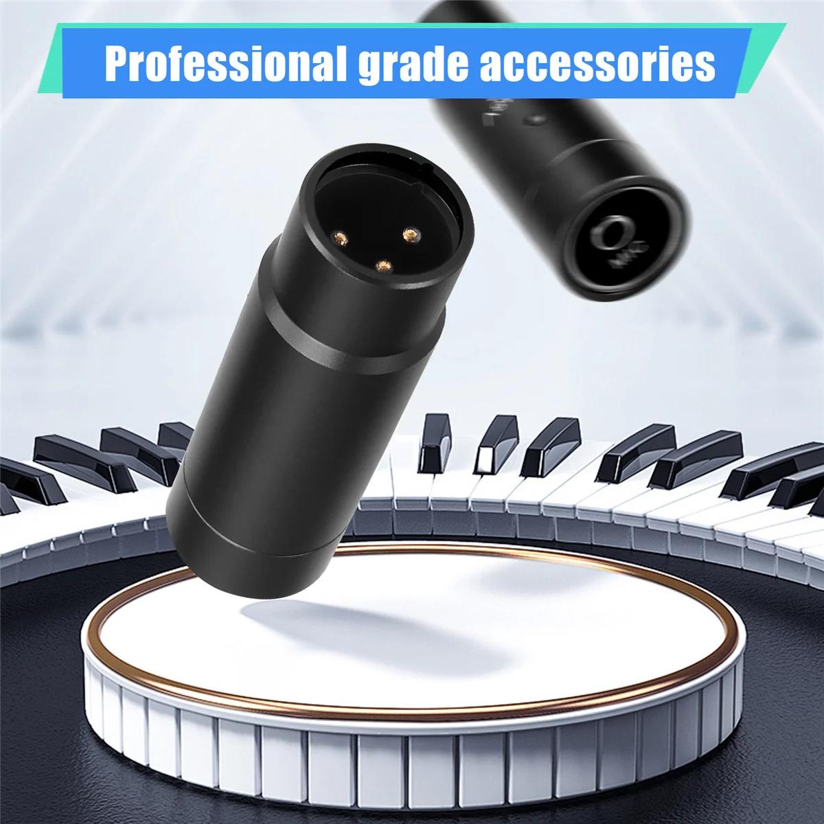 AA26P 팬텀 전원 어댑터 마이크 시스템 오디오 믹서 콘덴서 마이크 48V XLR 마이크 어댑터 3.5mm 검정색