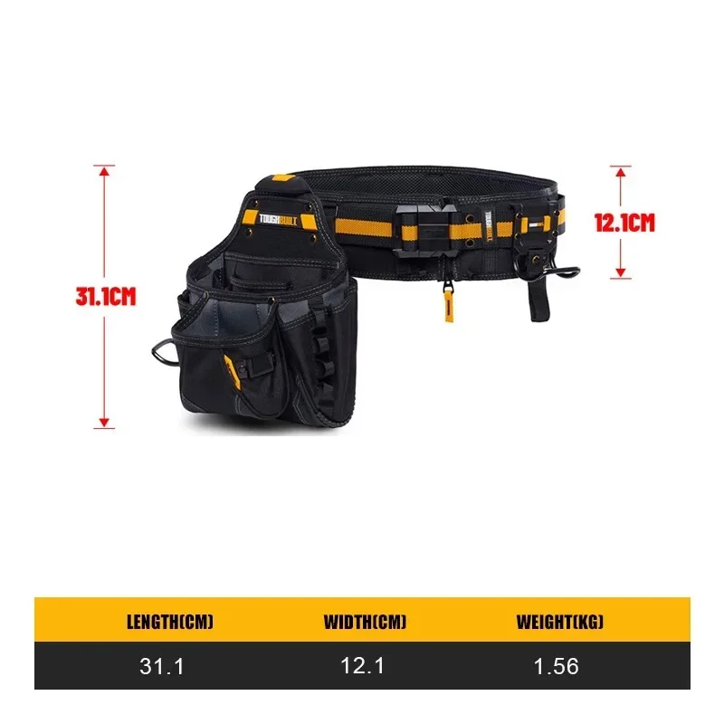 ToughBuilt TB-CT-101-3P 3-Piece Builder Tool Belt Set Tools TOUGHBUILT Packaging Bag