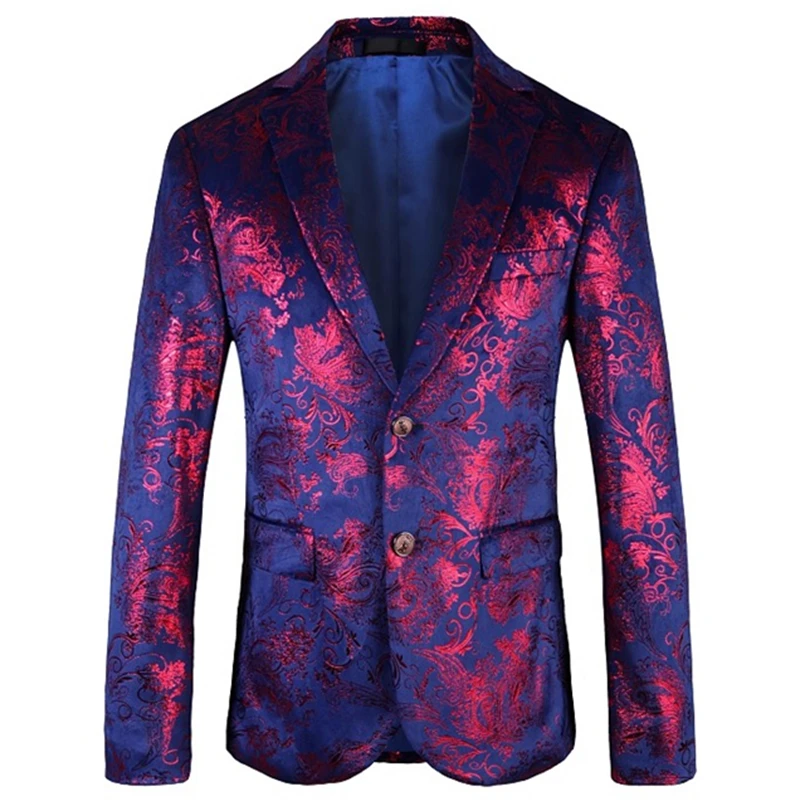 2023 Fashion New men\'s Casual Trend Flower Suit/maschile Slim fit blazer giacca cappotto stampa Dress