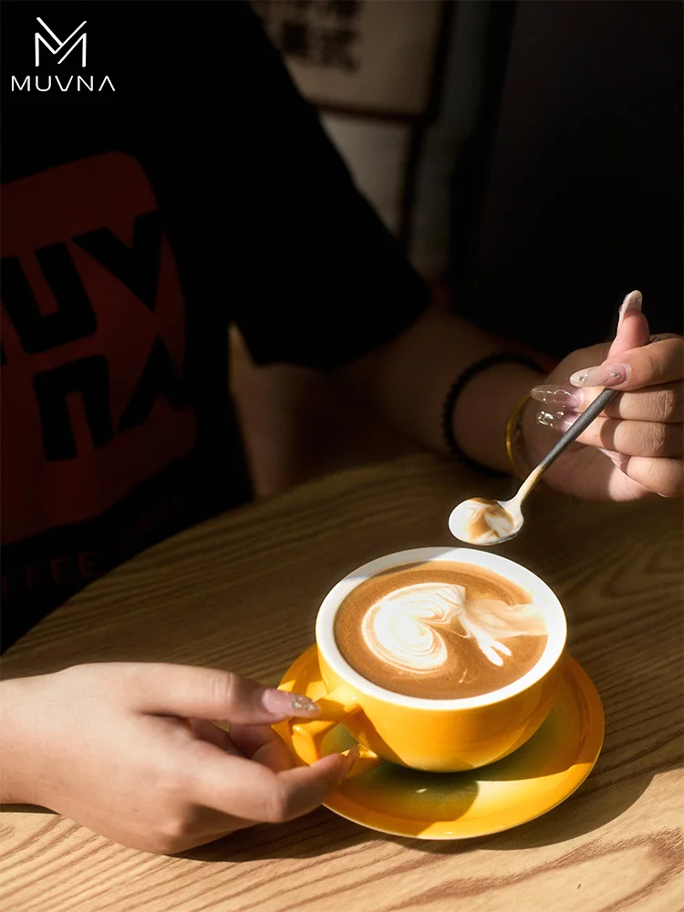 MUVNA ze stali nierdzewnej łyżka do mieszania kawy Espresso łyżeczka do kawy przenośne akcesoria do kawy profesjonalne akcesoria Barista