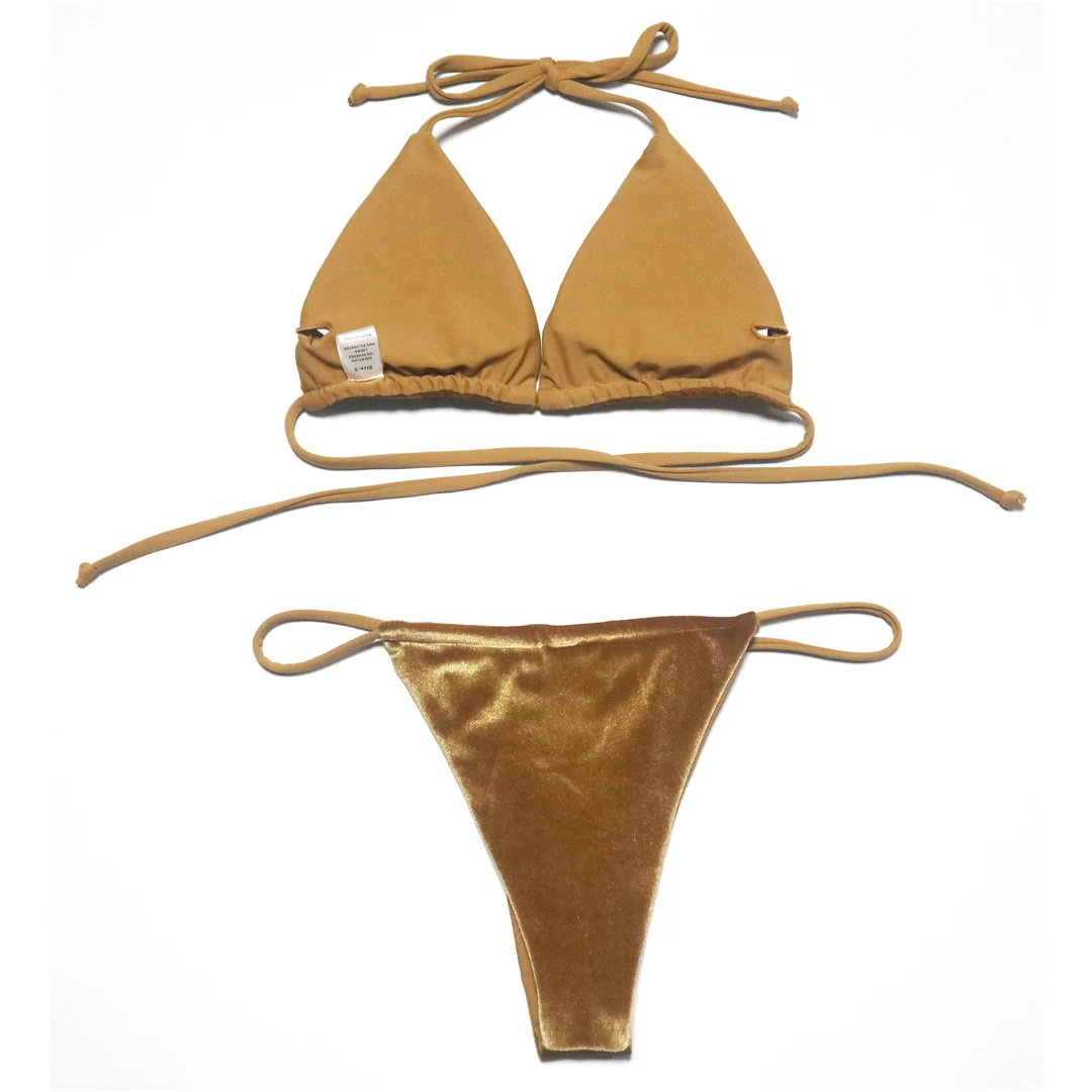 17 Farben, Neckholder, hoher Beinausschnitt, gepolstert, zweiteiliger Bikini, Damen-Bikini, Badeanzug, Damen-Badebekleidung, Bather, Schwimmbekleidung V5974 – Detail 30