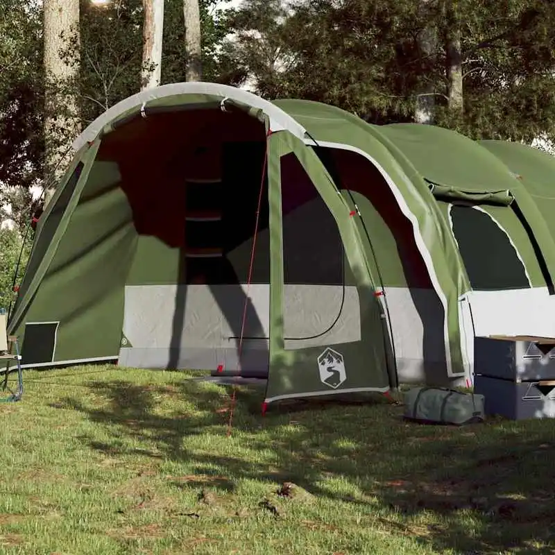 Carpa Túnel Verde para 8 Personas, Fácil de Limpiar, Carpa Familiar para Acampar