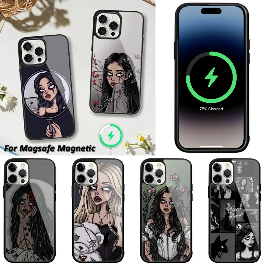 

Cool Girl Phone Case For iPhone 15,14,13,12,11 Pro Max Plus Cases Wireless Charging