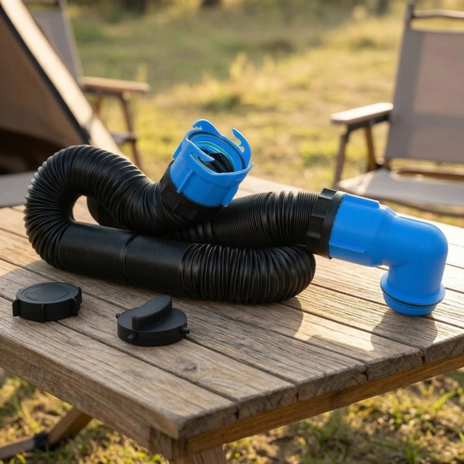 AliExpress – RV Sewage Hose with End Caps Corrugated RV Sewer Hose Kit Ribbed Rugged for Campers, Campsite, Motorhome
