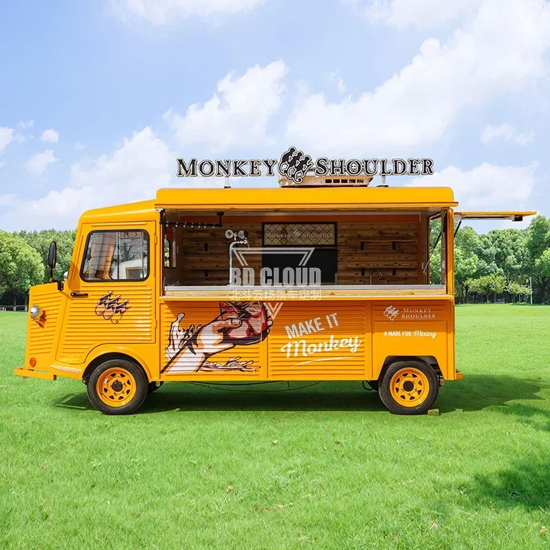 Food Cart Retro Sales Cart Mobile Coffee Cart Promotional Vehicle Commercial Bar