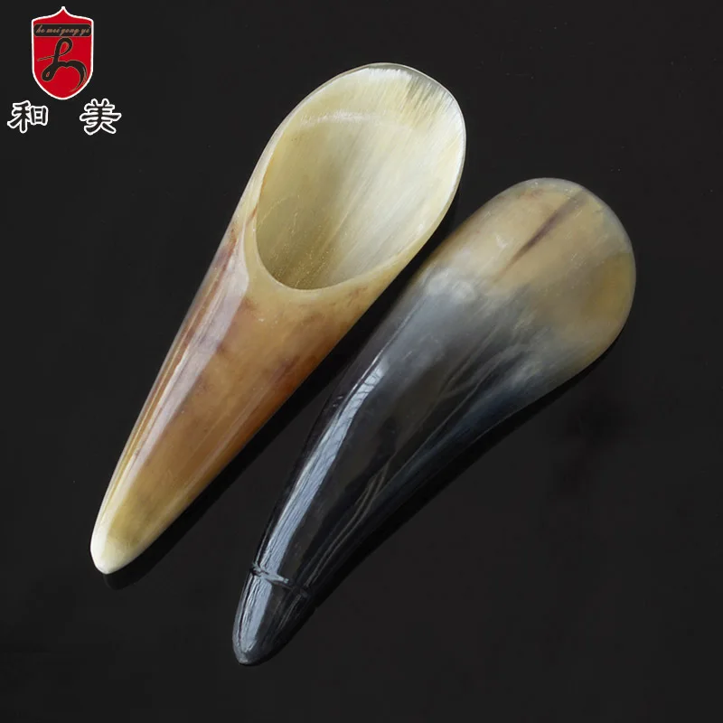 Factory in Stock Meimei Multi-Functional Acupuncture Massage Tube Natural Texture Tea Spoon Medium Yak Skull Tube for Scrapping