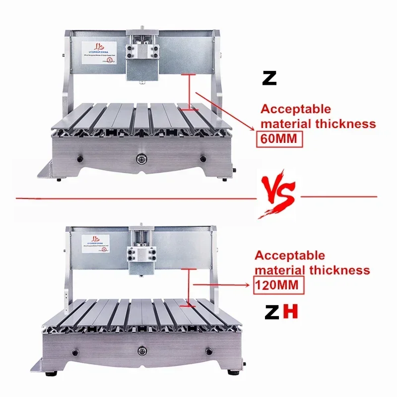 CNC 3020 Wood Router Aluminum Engraver 0.8-2.2 KW Ball Screw USB Milling Machine Gantry Heighten for Metal Woodworking Lathe