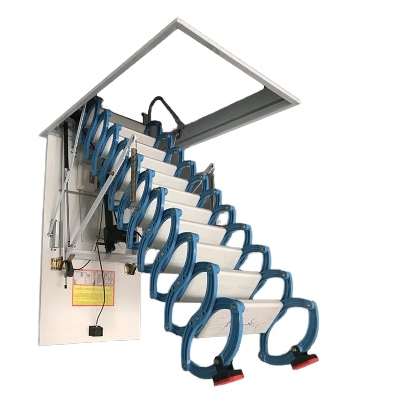 Fully Automatic Attic Stairs Attic Stairs Pull Down Ladder Electric 500kg with Remote Control for Villa Garage
