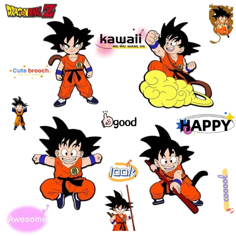 Cute Anime Dragon Ball Goku Metal Badge Creative Personalized Design Bag Accessories Alloy Brooch Clothing Decoration Gift Toys